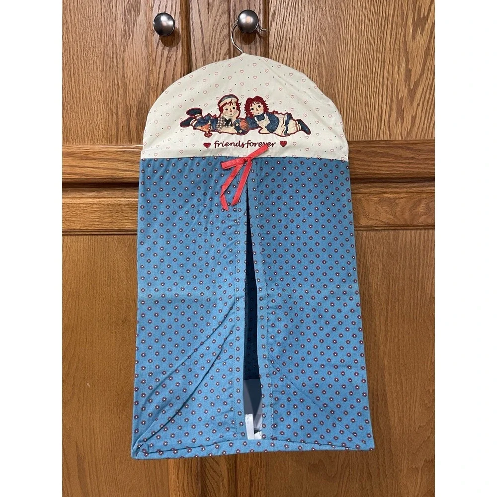 90s Vintage Classic Raggedy Ann and Andy Nursery Accessory Set Crib Diaper Stack